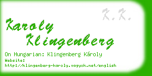 karoly klingenberg business card